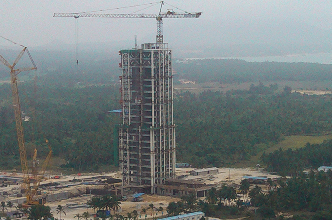 海南某卫星发射基塔架结构监测项目